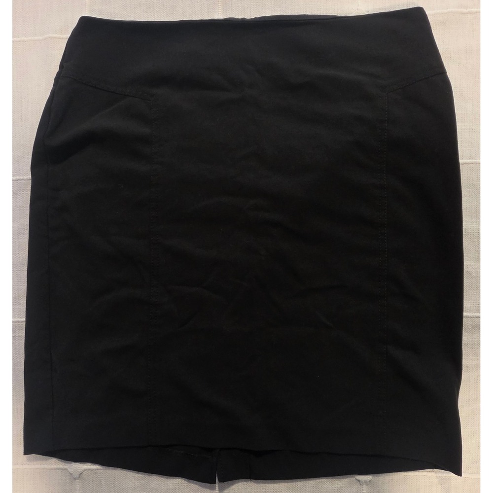 New York & Company Black Stretch Pencil Skirt Womens 12 Petite Professional Work